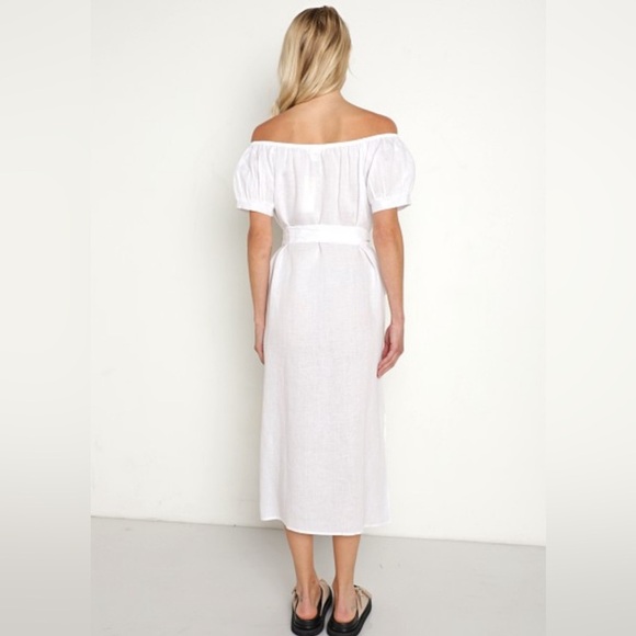 Eberjey Revolve 100% Linen The Harper White Midi Dress NWT‎ - Picture 4 of 4